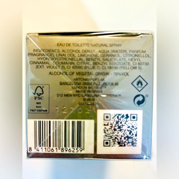 212 Carolina Herrera Men 1.7 oz 50 ml EDT Spray - Picture 3 of 3